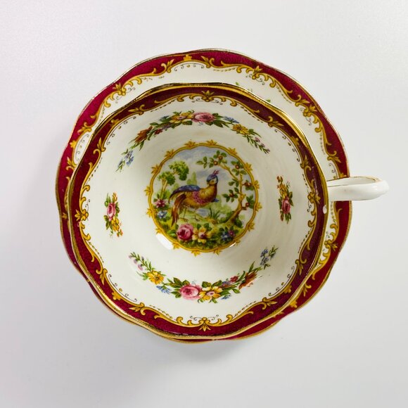 Set of 2 Royal Albert CHELSEA BIRD Teacup and Saucer - Picture 6 of 7